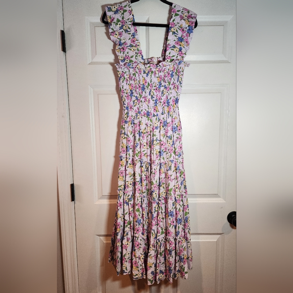NWOT Listicle Purple Colorful Floral Ruffle Tiered Layered Maxi Dress S